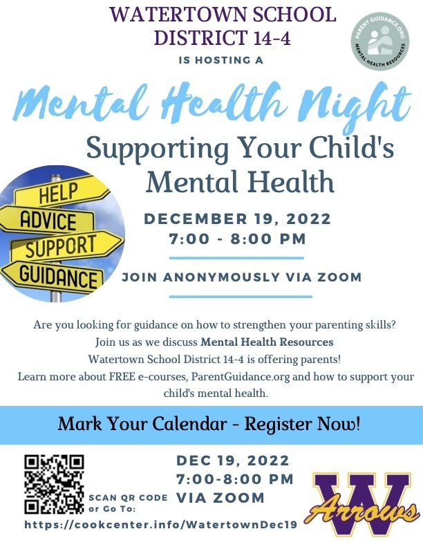Supporting your Child's Mental Health Zoom opportunity Mellette