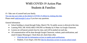WMS COVID-19 Action Plan