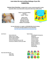 Common Sense Parenting Class Starts TONIGHT