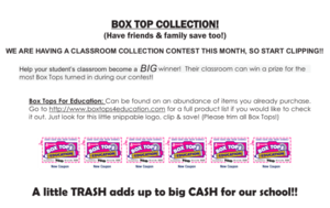 Box Top collection contest